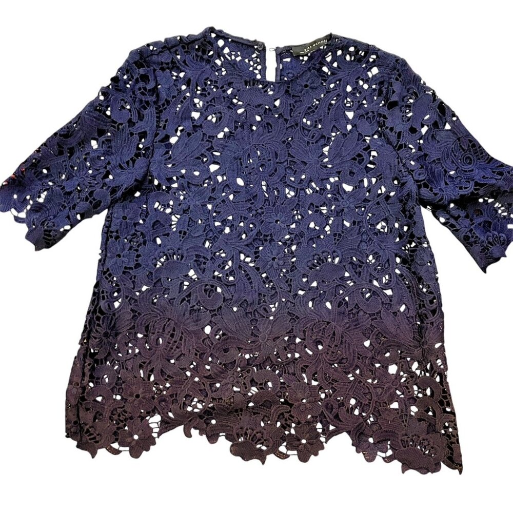 ZARA Black Lace short sleeve top XS, S